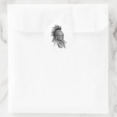 Indianer Runder Aufkleber (Tasche)