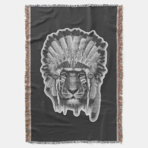 Indianer Tiger Häuptling Decke