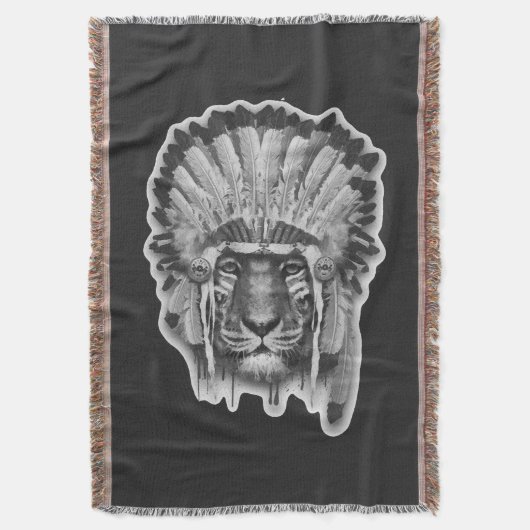 Indianer Tiger Häuptling Decke (Vorderseite Vertikal)
