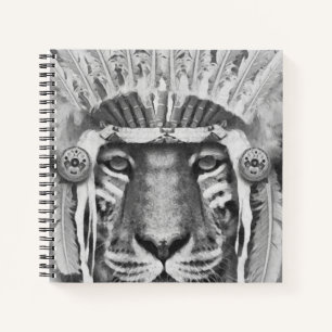 Indianer Tiger Häuptling Notizblock