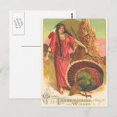 Indianer & Truthahn Postkarte (Vorne/Hinten)