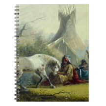 Indianer und sein Pferd 1858