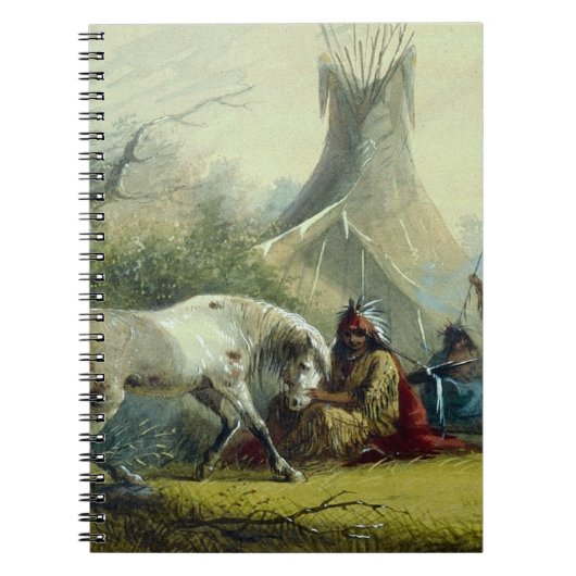 Indianer und sein Pferd 1858 Notizblock (Vorderseite)