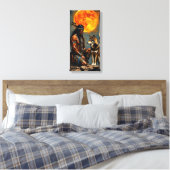 Indianer und Wolf Leinwanddruck (Insitu (Schlafzimmer))