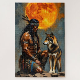 Indianer und Wolf Puzzle