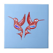 Indianer Vögel Native American birds Fliese (Vorderseite)