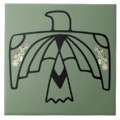 Indianeramerikaner Anishinaabe Eagle Sage Green Fliese (Vorderseite)