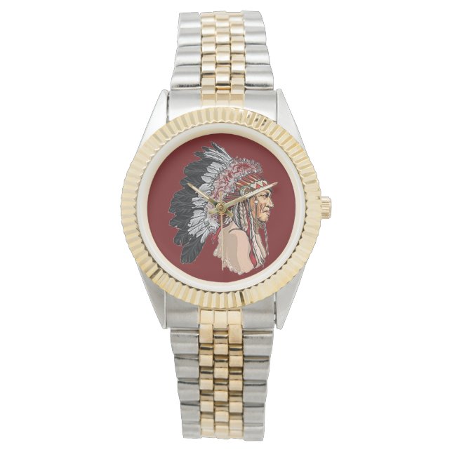 "Indianeramerikaner" Armbanduhr (Vorderseite)