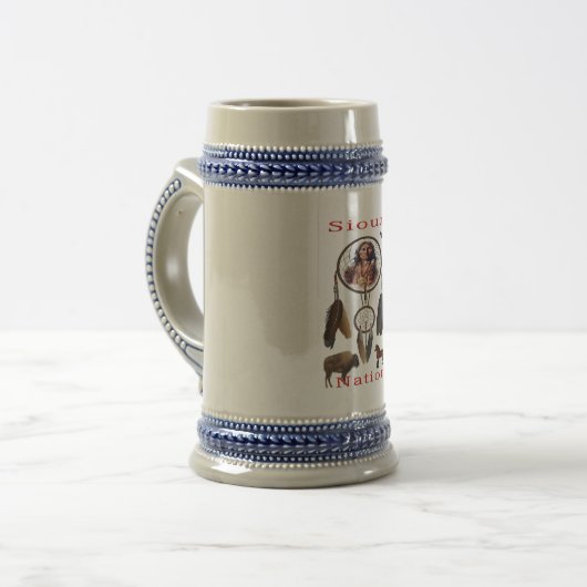 Indianeramerikaner Bierglas (Vorderseite Links)