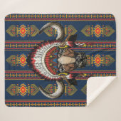 Indianeramerikaner Buffalo Headdress Sherpadecke (Vorderseite (Horizontal))