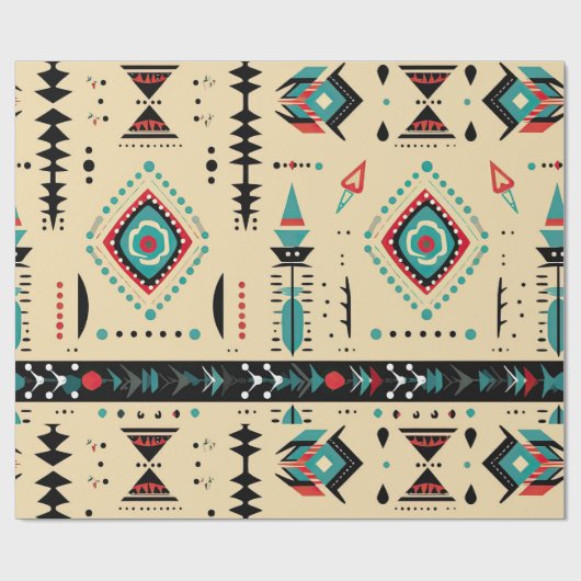 Indianeramerikaner gemustert geschenkpapier (Flach)
