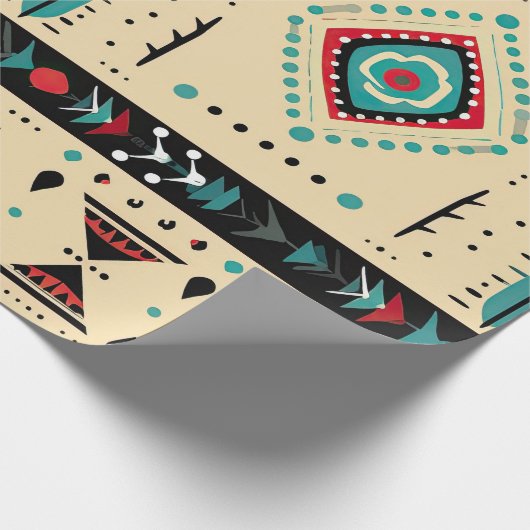 Indianeramerikaner gemustert geschenkpapier (Ecke)