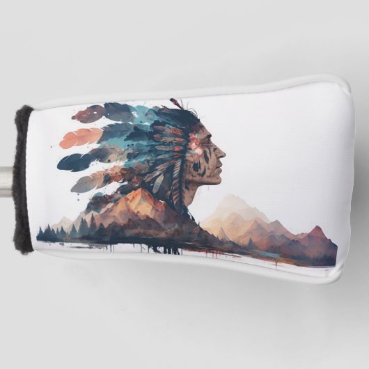 Indianeramerikaner Golf Headcover (Vorderseite)