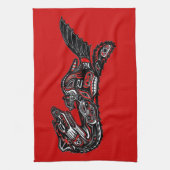 Indianeramerikaner Haida Art Otter Illustration Geschirrtuch (Vertikal)