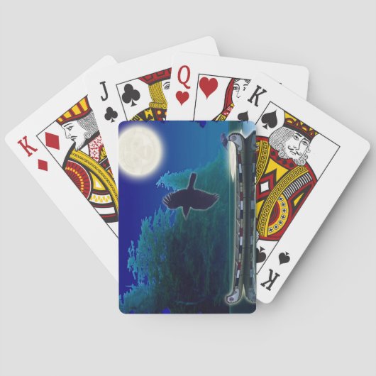 Indianeramerikaner Haida Canoe & Crow Card Deck Spielkarten (Rückseite)