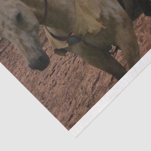 Indianeramerikaner Horseback Tipi Decoupage Seidenpapier (Ausschnitt)