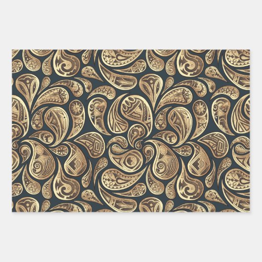 Indianeramerikaner inspiriert Paisley Pattern Geschenkpapier Set (Vorderseite 2)