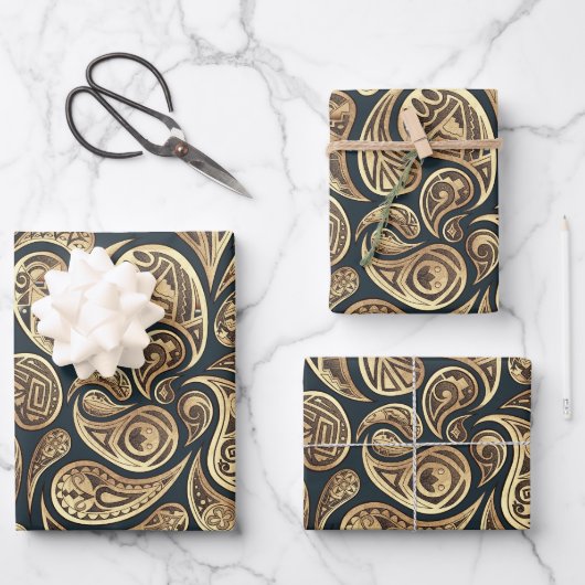 Indianeramerikaner inspiriert Paisley Pattern Geschenkpapier Set (Vorderseite)
