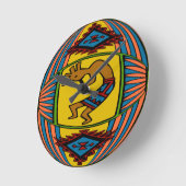 Indianeramerikaner KOKOPELLI Runde Wanduhr (Winkel)