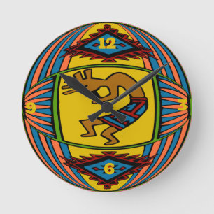 Indianeramerikaner KOKOPELLI Runde Wanduhr