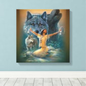 Indianeramerikaner Leinwanddruck (Insitu (Holzboden))