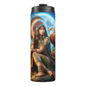 Indianeramerikaner Moonlit Maiden und Guardian Eag Thermosbecher (Vorderseite)