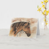 Indianeramerikaner Mustang Horse ArT von BiHrLe Karte (Gelbe Blume)
