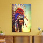 Indianeramerikaner Ojibwe Canvas Print Leinwanddruck (Insitu (Wohnzimmer))