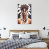 Indianeramerikaner Ojibwe Canvas Print Leinwanddruck (Insitu (Schlafzimmer))