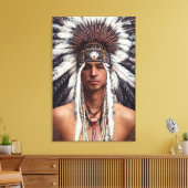 Indianeramerikaner Ojibwe Canvas Print Leinwanddruck (Insitu (Wohnzimmer))