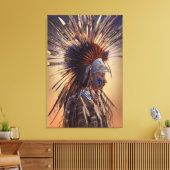 Indianeramerikaner Ojibwe Canvas Print Leinwanddruck (Insitu (Wohnzimmer))