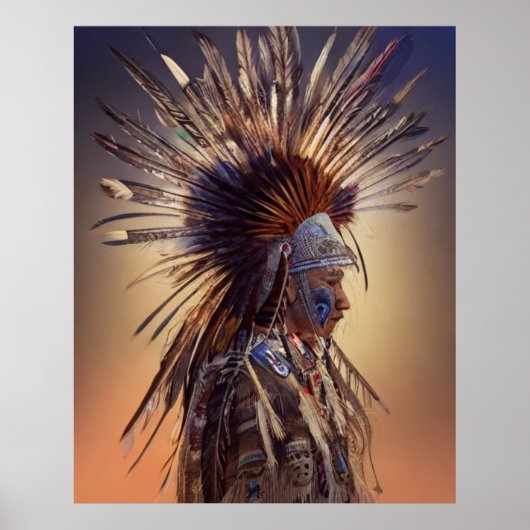 Indianeramerikaner Ojibwe Poster (Vorne)