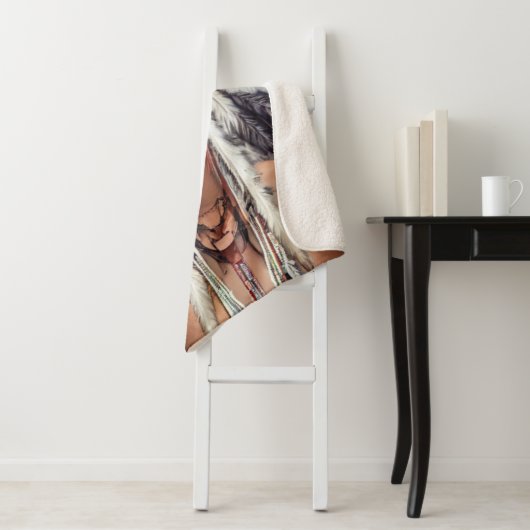 Indianeramerikaner Ojibwe Sherpa Blanket Sherpadecke (Beispiel)