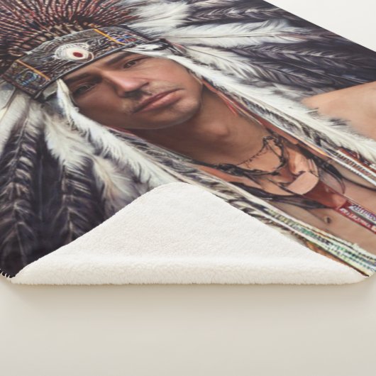 Indianeramerikaner Ojibwe Sherpa Blanket Sherpadecke (3/4)