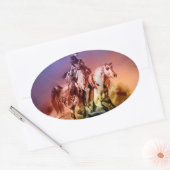 Indianeramerikaner Ovaler Aufkleber (Umschlag)