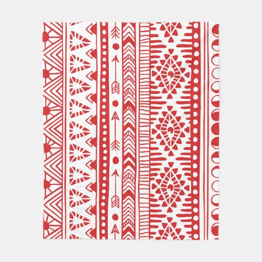 Indianeramerikaner: Red Ink Doodle. Fleecedecke (Vorderseite)