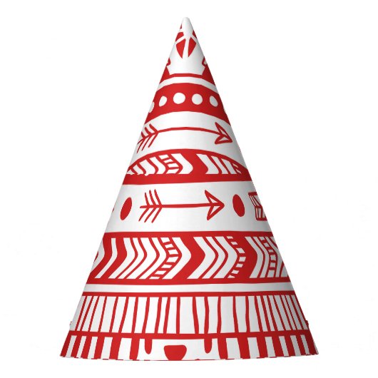 Indianeramerikaner: Red Ink Doodle. Partyhütchen (Vorderseite)