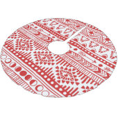 Indianeramerikaner: Red Ink Doodle. Polyester Weihnachtsbaumdecke (Schrägansicht)