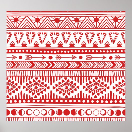 Indianeramerikaner: Red Ink Doodle. Poster (Vorne)