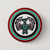 Indianeramerikaner Roter Haida Art Thunderbird Button (Vorderseite)