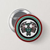 Indianeramerikaner Roter Haida Art Thunderbird Button (Vorne & Hinten)