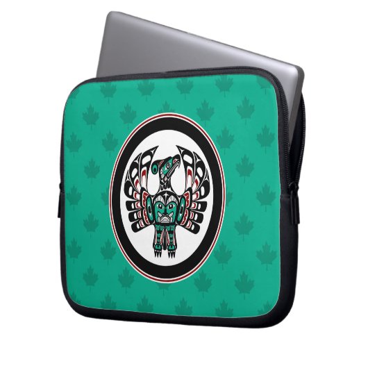 Indianeramerikaner Roter Haida Art Thunderbird Laptopschutzhülle (Vorderseite Links)