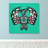 Indianeramerikaner Roter Haida Art Thunderbird Leinwanddruck (Insitu (Holzboden))