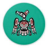 Indianeramerikaner Roter Kaigani Thunderbird Keramikknauf (Vorderseite)