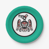 Indianeramerikaner Roter Kaigani Thunderbird Pappteller (Vorderseite)