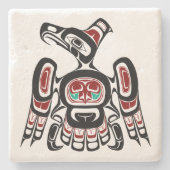 Indianeramerikaner Roter Kaigani Thunderbird Steinuntersetzer (Vorderseite)