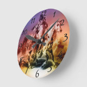 Indianeramerikaner Runde Wanduhr (Winkel)