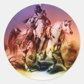 Indianeramerikaner Runder Aufkleber (Vorderseite)