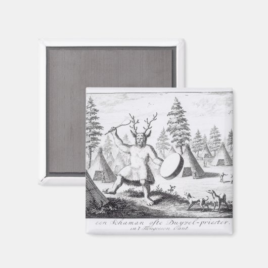 Indianeramerikaner Shaman Magnet (Vorderseite/Rückseite)