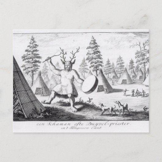 Indianeramerikaner Shaman Postkarte (Vorderseite)